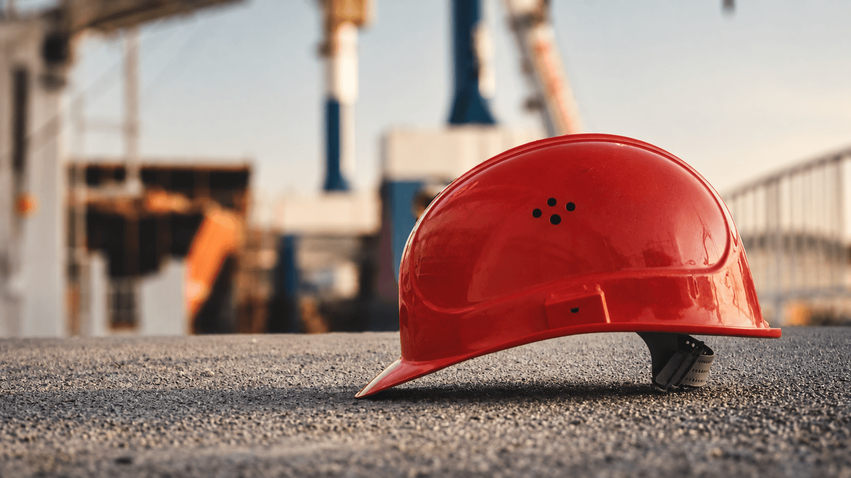 Safety helmet at a construction site